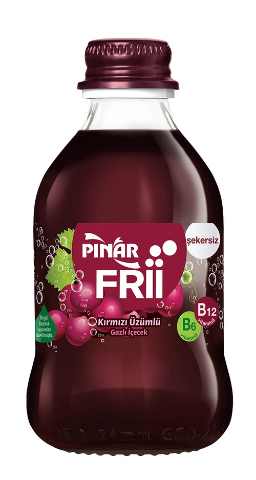 Pınar Frii Şekersiz Kırmızı Üzüm Gazlı İçecek 